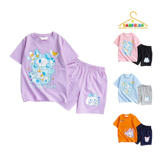Bộ cộc tay bé gái JAMIKIDS, bộ thun cotton xuất dư bé gái siêu mềm mát size đại 20-48kg 002