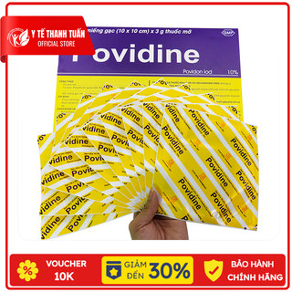 Miếng gạc Povidine 10% giúp đắp vết thương hiệu quả - Hộp 10 miếng
