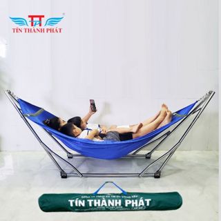 Võng Xếp Inox Crom Tín Thành Phát Chắc Chắn, Bền Bỉ, Khung Inox crom sáng bóng, Dễ Dàng Gấp Gọn