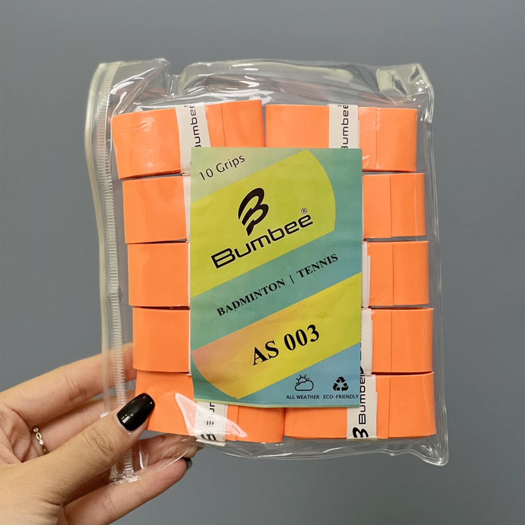 Quấn vợt cầu lông êm bám dính BUMBEE AS003 vỉ 10 chiếc túi ZIP tiện lợi dành cho người ra nhiều mồ hôi dài 110cm