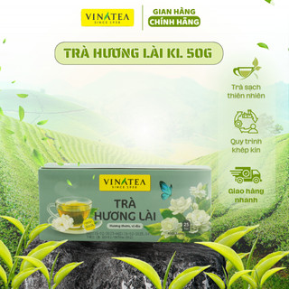Trà lài khối lượng 50g, trà túi lọc hộp 25 túi hương thơm nhẹ nhàng thanh nhiệt cơ thể, trà Vinatea