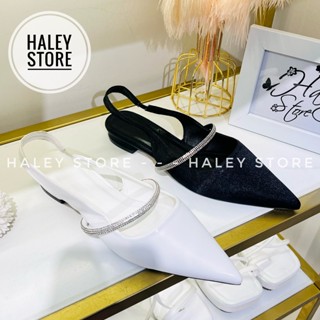 Giày sandal max bệt 1 xoàn HALEY STORE gót 2cm đế bệt bít mũi quai xoàn tiểu thư đi chơi đi tiệc du lịch đi làm êm chân