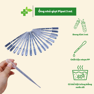 Pipet nhựa, Ống nhỏ giọt pipet 3ml, pipet pasteur ống hút nhỏ giọt nhựa