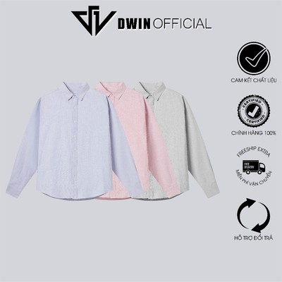 Áo sơ mi dài tay kẻ sọc nam nữ DWIN chất vải oxford cộc basic unisex đứng form không nhăn cao cấp Local Brand SM05A