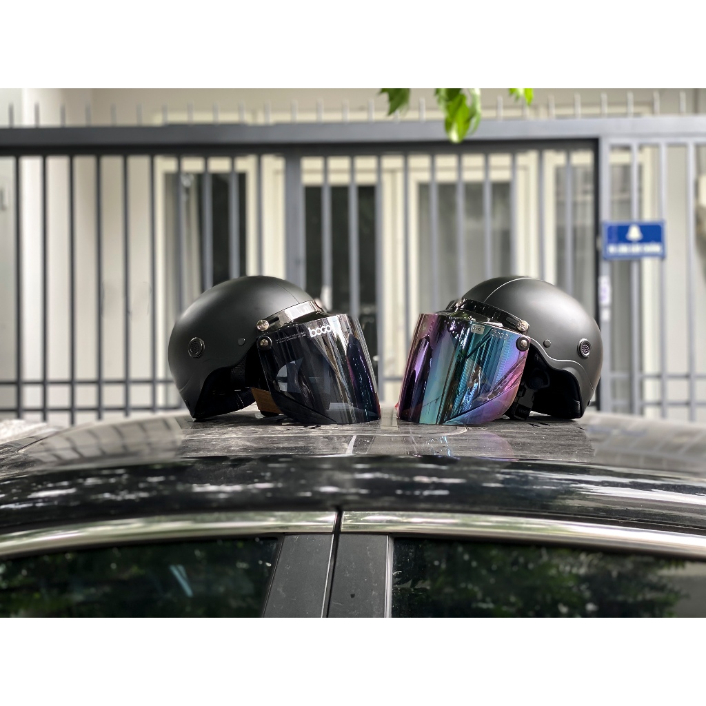 NÓN BẢO HIỂM NỬA ĐẦU ĐEN NHÁM CAMRY VÀ KÍNH BOGO CHÍNH HÃNG