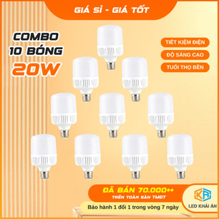 Combo 10 Bóng Đèn LED 20W Cao Cấp - Bóng Đèn 20W Tiết Kiệm Điện Tối Đa - Đèn LED Khải Ân Hàng Chất Lượng Giá Luôn Tốt