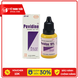 Dung dịch sát khuẩn Povidine 20ml ngăn ngừa nhiễm khuẩn ở vết cắt, vết trầy