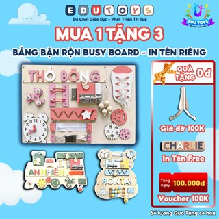 Bảng bận rộn, bảng Busy board bằng gỗ an toàn cho bé, Khắc tên riêng theo yêu cầu - EDU TOYS