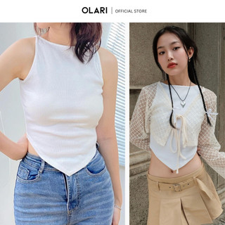 Áo thun kiểu sát nách nữ olari vải thun gân - ol84 - juno top