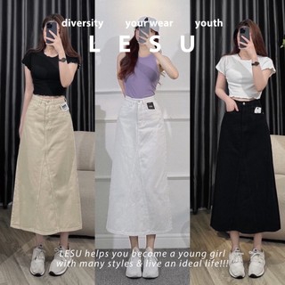 ẢNH TỰ CHỤP Chân váy jeans maxi xẻ sau lưng cao chỉ giữa