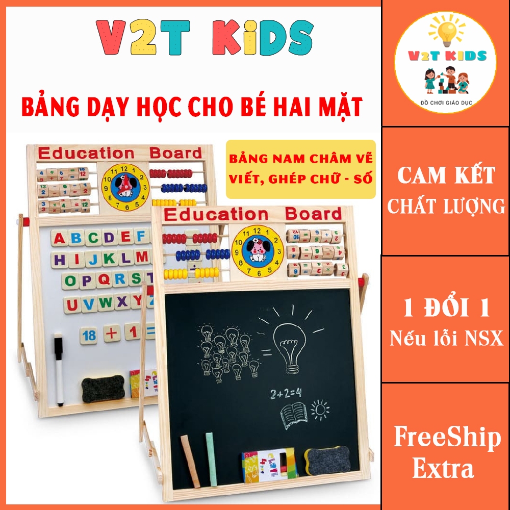 Bảng Ghép Nam Châm Hai Mặt Có Chữ Và Số Thông Minh – Bảng Dạy Học Cho Bé Education Board