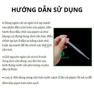 Ống bóp nhỏ giọt (đong phân bón) Pipet bóp đo giọt NHỰA có chi vạch chính xác 3ml - Nông Nghiệp Phố