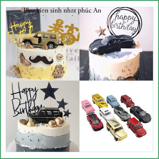 Xe Mecerdes mini trang trí bánh sinh nhật