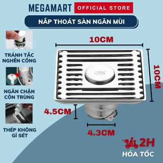 Nắp thoát sàn thép không gỉ 304 inox, chặn côn trùng, ngăn mùi hiệu quả HC009 - MEGAMART