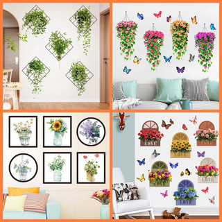 Decal tranh dán tường dây hoa trang trí nhà cửa