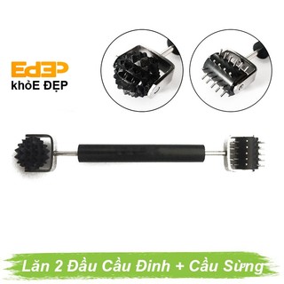 Thanh Lăn 2 Đầu Cầu Đinh + Cầu Sừng - Dụng Cụ Diện Chẩn ( Phụ Kiện Massage Vina Hàng Chuẩn Điện Nhấn Chấn Huyệt Đạo )