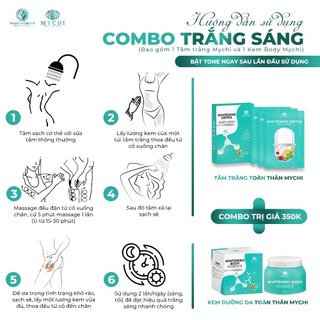 Combo Dưỡng Trắng Da Toàn Thân Mychi (1 Kem body +3 gói Tắm Trắng)