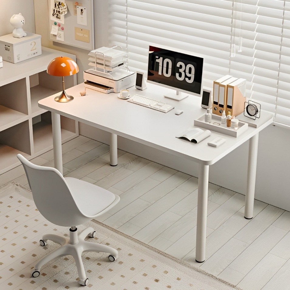 Bàn làm việc bàn gaming thiết kế hiện đại, bàn chân trụ tròn phong cách hiện đại ND77 | BigBuy360 - bigbuy360.vn
