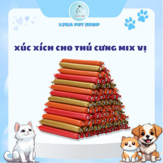 Combo 100 cây xúc xích cho chó mèo, xúc xích cho thú cưng hamster - xúc xích ăn liền cây 15gr