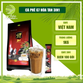  Cafe 3in1 G7 bịch 100 gói x 16gr - Cà phê sữa hòa tan Trung Nguyên Legend  gói dài  - đặc sản cà phê Việt Nam 