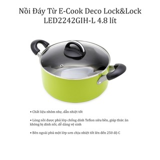 Nồi đáy từ e-cook deco lock&lock led2242gih-l 4.8 lít