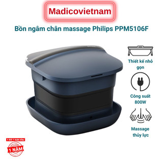 Bồn ngâm chân gấp gọn massage tự động Philips PPM5106F, massage thư giãn, gấp gọn  , công suất 800W (3 chế độ nhiệt)