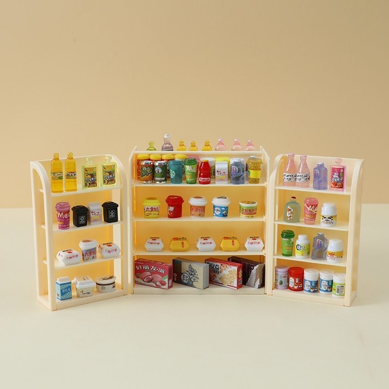 (K1) Kệ Mini Phụ Kiện Trang Trí Nhà Búp Bê, Phụ Kiện Chơi Đồ Hàng, Cửa Hàng Tiện Lợi Mini