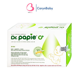 Hộp 30 gói gạc rơ lưỡi Dr Papie vệ sinh răng miệng cho bé
