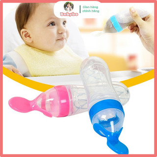 Bình thìa ăn dặm, bình thìa bón sữa bón cháo chất liệu silicon siêu mềm dung tích 90ml có vạch chia cho bé