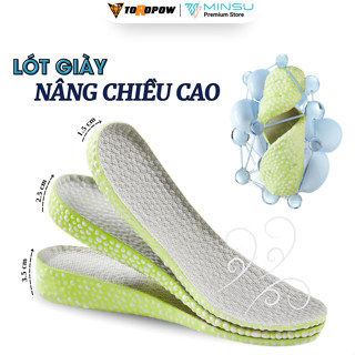 Lót Giày Tăng Chiều Cao Thể Thao Nam Nữ Cao Cấp Chính Hãng MINSU M7019, Khử Mùi, Thoáng Khí, Đàn Hồi Cao