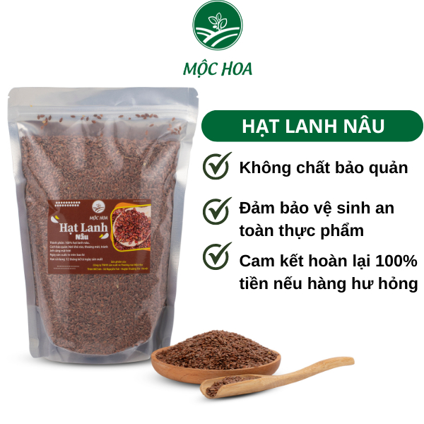 Hạt lanh nâu CANADA không biến đổi gen, nấu ăn, dưỡng da, ủ tóc