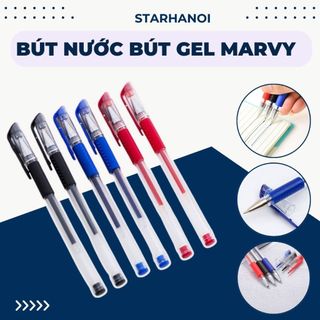 Bút Nước bút gel Marvy - bút bi xanh đỏ đen dành cho học sinh nhanh khô