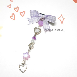 🎀 KẸP TÓC NƠ CARO 🎀 - Kẹp tóc nữ thả dài charm nơ hồng/tím/xanh lá/xanh biển/đỏ/đen - Phụ kiện tóc y2k