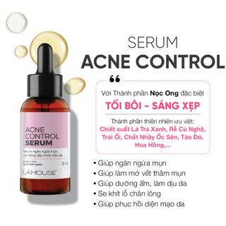 Serum giúp giảm mụn, giảm nhờn cho da, giảm mờ vết thâm mụn Lá House Acne Control 15ml/30ml