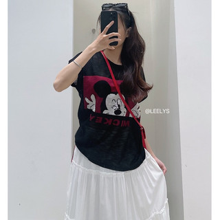Áo phông mickey dệt kim tay hến