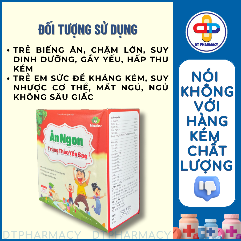 Siro Ăn Ngon Trùng Thảo Yến Xào, Siro Cho Bé Biếng Ăn Giúp Bé Ăn Ngon Ngủ Ngon Nâng Cao Đề Kháng - DT PHARMACY