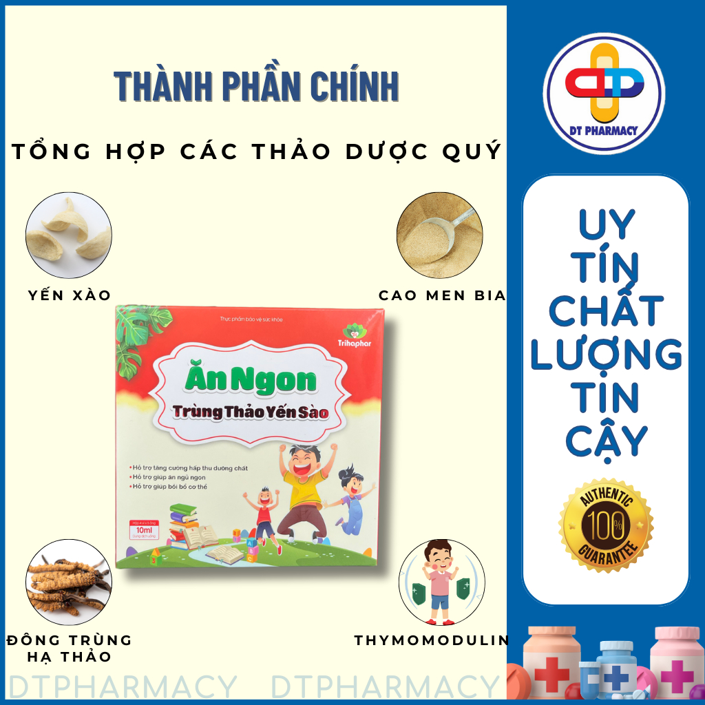 Siro Ăn Ngon Trùng Thảo Yến Xào, Siro Cho Bé Biếng Ăn Giúp Bé Ăn Ngon Ngủ Ngon Nâng Cao Đề Kháng - DT PHARMACY