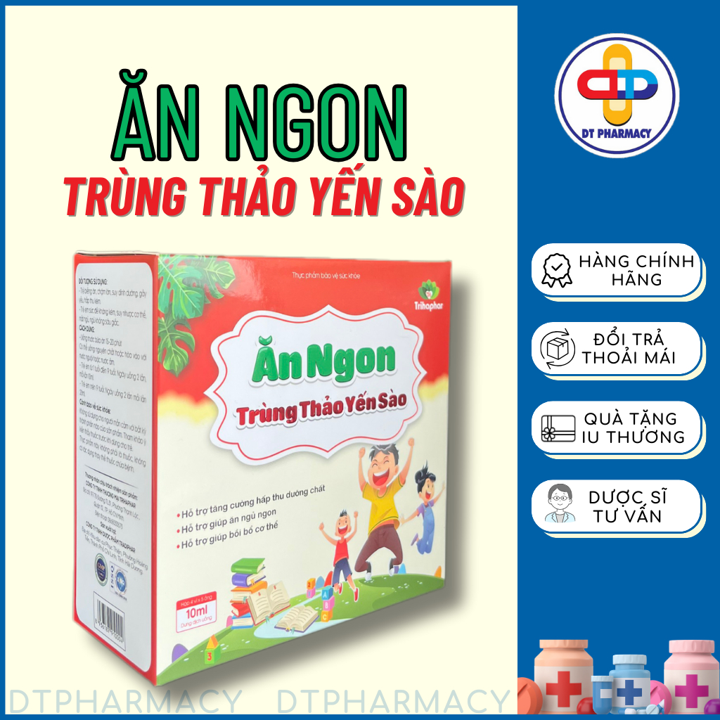 Siro Ăn Ngon Trùng Thảo Yến Xào, Siro Cho Bé Biếng Ăn Giúp Bé Ăn Ngon Ngủ Ngon Nâng Cao Đề Kháng - DT PHARMACY
