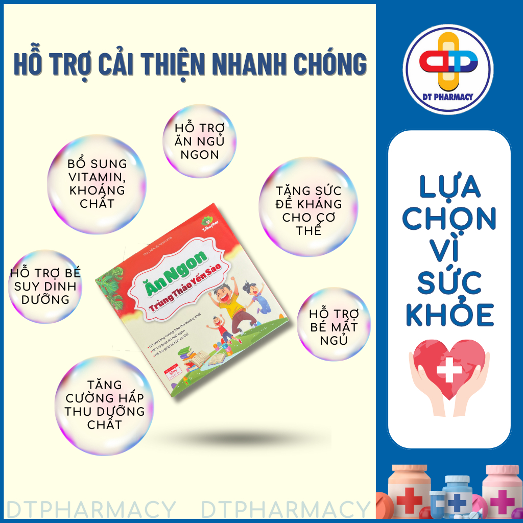 Siro Ăn Ngon Trùng Thảo Yến Xào, Siro Cho Bé Biếng Ăn Giúp Bé Ăn Ngon Ngủ Ngon Nâng Cao Đề Kháng - DT PHARMACY