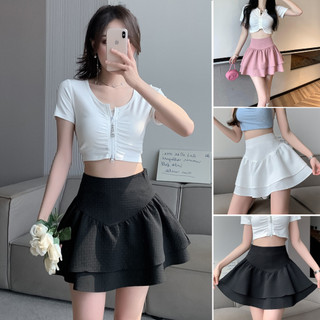 Chân váy nữ, chân váy voan nữ ngắn có lót trong size s m l skucv-40adn