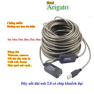 Dây usb camera, Cáp nối dài Usb có CHIP khuếch đại tín hiệu, nối dài máy in, usb Wifi, Dcom...