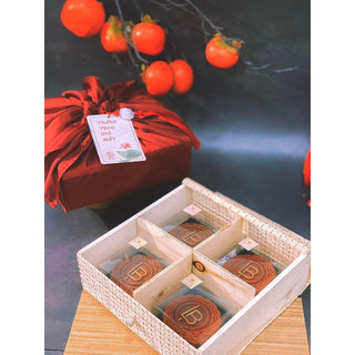 Hộp quà mây tre đan hình vuông - đựng bánh trung thu
