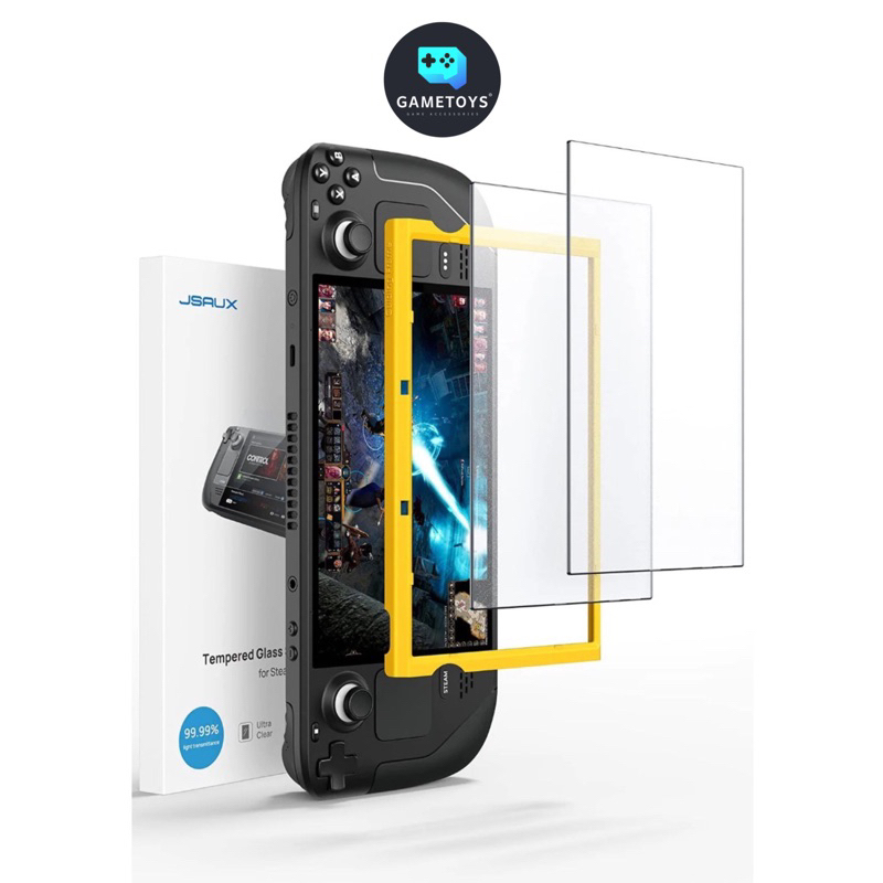 Combo 2 kính Cường Lực (JSAUX)trong suốt-chống chói cao cấp kèm khung hỗ trợ cho Steam Deck OLED/LCD