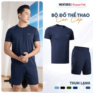 Bộ quần áo nam thể thao Cao cấp Mentoris, chất vải thun lạnh co giãn, thoáng mát cho mùa hè MBT0103