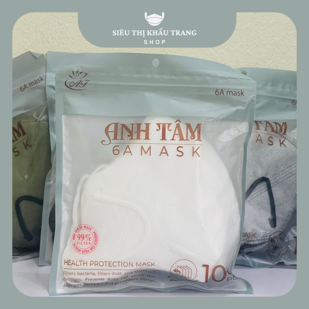 100 chiếc khẩu trang 6A Anh Tâm Mask - 3 lớp kháng khuẩn chất lượng siêu hott