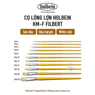 Cọ lông lợn holbein km-f filbert size 2/6/10/14 dùng cho sơn dầu