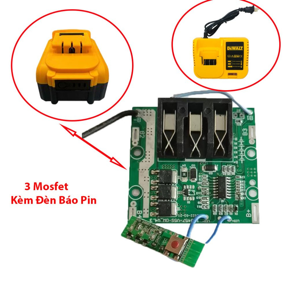 Mạch Sạc Và Bảo Vệ Pin 5S 21V Chân 22mm Loại Dụng Sạc Đế Không Sạc Jack