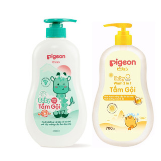 [TẶNG SỮA TẮM 200ML] Tắm gội toàn thân em bé Pigeon Baby Wash 2in1 700ml