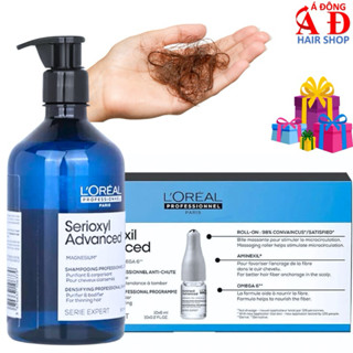 BỘ DẦU GỘI LOREAL SERIOXYL OMEGA 500ML +TINH CHẤT AMINEXIL CHỐNG RỤNG TÓC 6ML*10 TBN