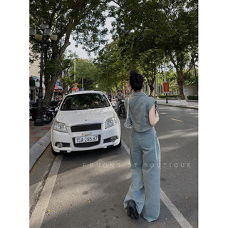 SET JEAN MÀI 2 MÀU KÈM ĐAI